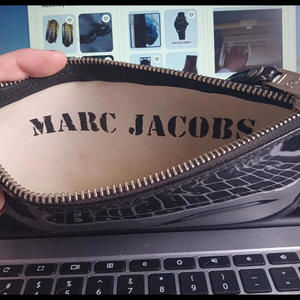 Marc Jacobs Vintage Wristlet.  Black Patent Shell. Metal  Zipper Closure.